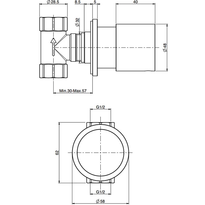 Запорный вентиль 1/2" Fima Carlo Frattini Flo F3243/1CR (хром)